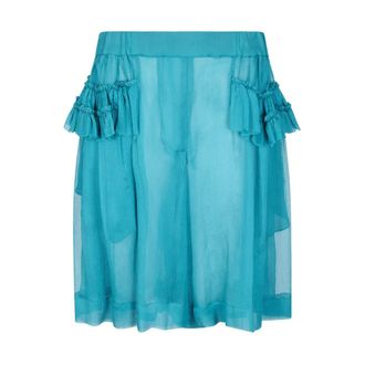 Dries Van Noten Casual Shorts, female, Blue, Size: XS Pantalone