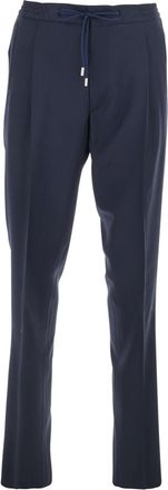 Lardini Blue Drawstring Wool Pants