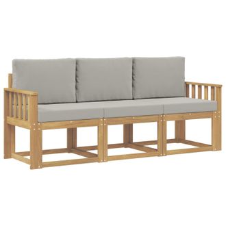 vidaXL Conjunto De Sof&aacute;s De Exterior 3 Pcs Blanco Y Gris Claro Vidaxl