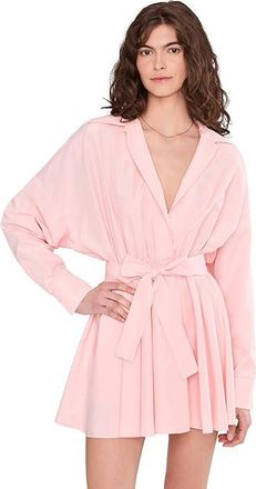 Norma Kamali Super Oversized Bf Nk Shirt Flared Mini Dress Womens Dress Ballet Pink : 2XS (Womens 0), Polyester/Spandex