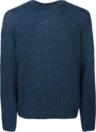 Lardini Trui met ronde hals - Heren - Ronde hals truien - Blauw - S - Wol - Truien & Vesten