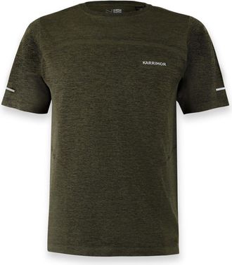 Karrimor Mens Xlite Running Short Sleeve T-Shirt Khaki Marl S