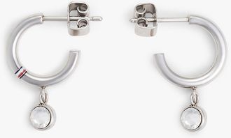 Tommy Hilfiger Womens Crystal Accent Hoop & Stud Earring Set - Grey