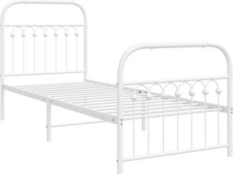 vidaXL Metal Bed Frame without Mattress with Footboard White 80x200cm Vidaxl
