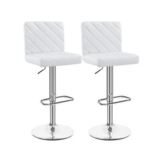 Yaheetech Yaheetech - Juego de 2 Taburetes de Bar Altura Ajustable 92-113,5cm Sillas de Bar Asientos Giratorios Diseño Moderno Taburetes Altos Gris Oscur