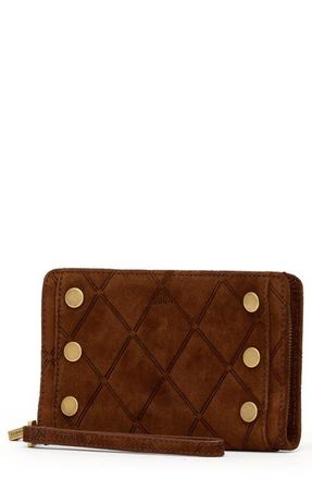 Hammitt Bryant Wallet in Chocolate Suede/antique Gold at Nordstrom