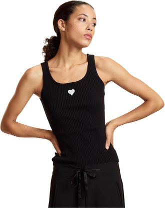 Cynthia Rowley Heart Rib Tank - Dames - Tops zonder mouwen - Zwart - L - Tops