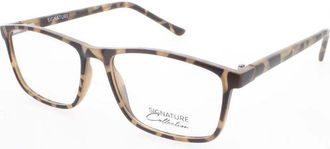 Signature Unisex Brown Rectangular Eyeglass Frames S7015Tortoise54