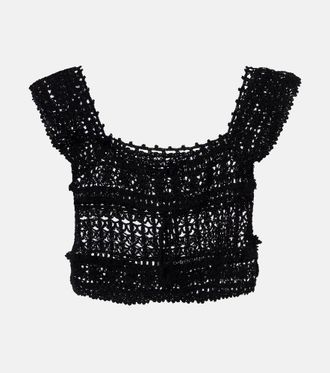 Anna Kosturova Cotton crochet crop top