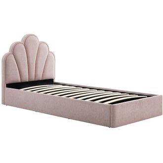 Vente-Unique Letto contenitore a conchiglia 90 x 190 cm Tessuto Rosa - CORALUNO