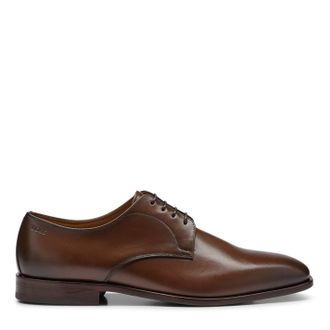 HUGO BOSS Mens Derby Shoes in Medium Brown - Size UK 7.5