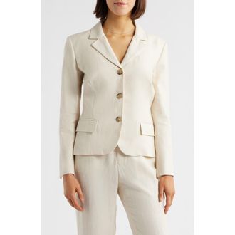 Frame Denim The Smart Linen Blend Blazer in White at Nordstrom Rack, Size 12