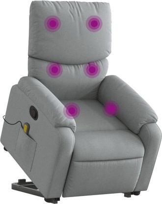 vidaXL Vidaxl - Sill&oacute;n De Masaje Reclinable De Pie De Tela Gris Claro