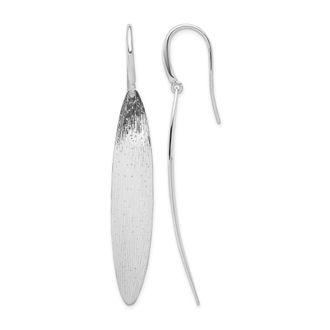 Diamond2Deal Sterling Silver Diamond-cut Oval Shepherd Drop Dangle Earring