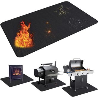 OEM Alfombrilla Ign&iacute;fuga De 122 X 76 Cm - Reutilizable E Impermeable - Resistente A Altas Temperaturas - Para Chimeneas Y Fogatas - Tour 122 X-crezuo