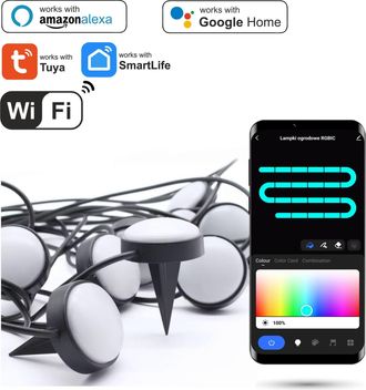 OEM Luces De Jard&iacute;n Tuya Rgbic Wifi De 15 M De Di&aacute;metro, Clavadas En El Suelo