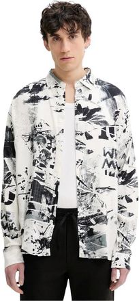 Desigual Overhemden, Heren, Wit, S, Moto Shirt