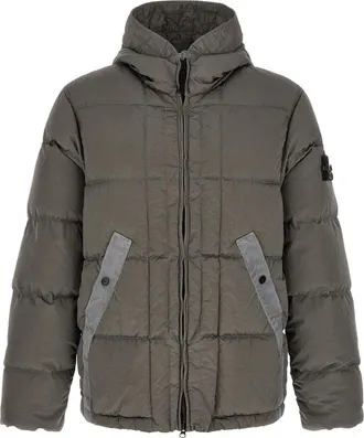 Stone Island Taupe Logo Hood Jacket