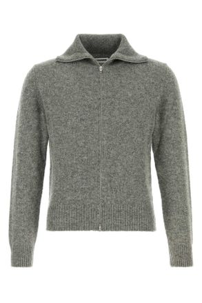 Jil Sander Grey Wool Blend Cardigan