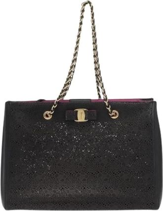 Ferragamo Pre-owned Leren Schoudertas - Dames - Vintage Schoudertas - Zwart - ONE Size - Leer - Vintage