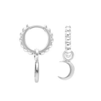 Dower & Hall Dotty Moon Charm Huggie Hoops