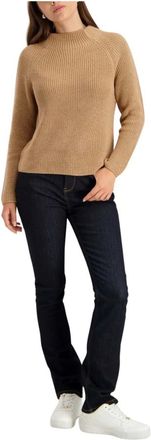 Monari Trui met ronde hals - Dames - Truien - Beige - Maat: 2XL