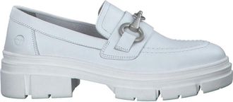 Tamaris Witte leren loafers - Dames - Loafers - Wit - 39 EU - Leer - Schoenen