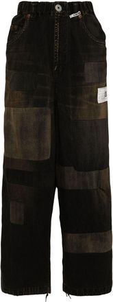 Miharayasuhiro patchwork jeans - men - Cotton/Cotton - 48 - Black