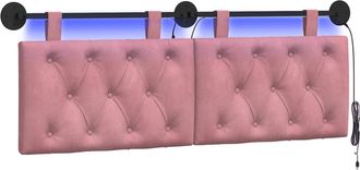 vidaXL Cabecero Colgante Rosa Terciopelo Vidaxl