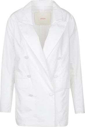 Jucca Dubbelrijige katoenen blazer - Dames - Blazers - Wit - 2XS - Katoen - Jassen