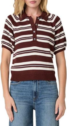 Paige Birch Polo Sweater in Garnet Multi at Nordstrom, Size Xx-Small