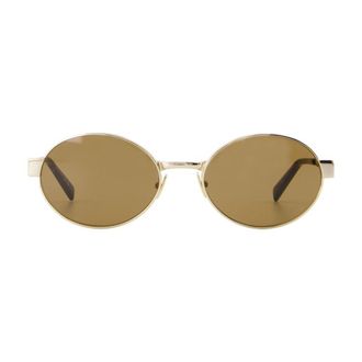 Saint Laurent Womens Sl Sunglasses Gold Metal