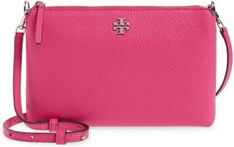Tory Burch Mercer Pebbled Zip Crossbody Bag in Bright Pink at Nordstrom