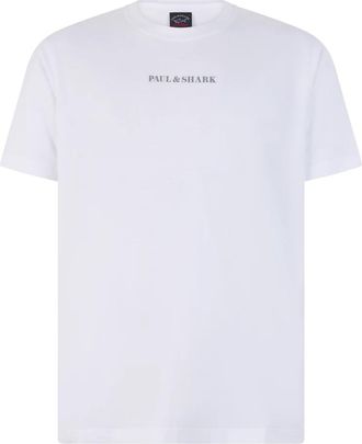 Paul & Shark Logo-print Katoenen T-shirt - Heren - T-shirts - Wit - XL - Katoen - Tops