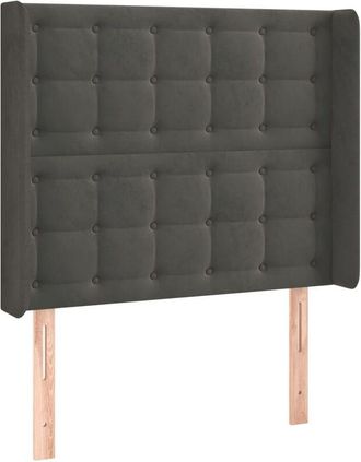 vidaXL Cabecero Con Orejas De Terciopelo Gris Oscuro 103x16x118/128 Cm Vidaxl