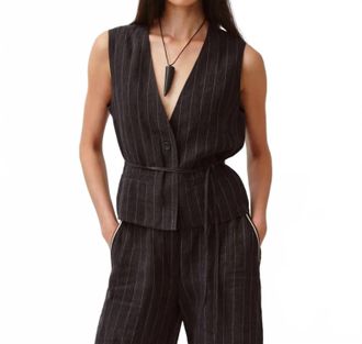 DIEGA Gapio Vest In Black And Ecru