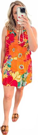 Olivaceous Womens The Sunset Mod Mini Dress In Multicolor