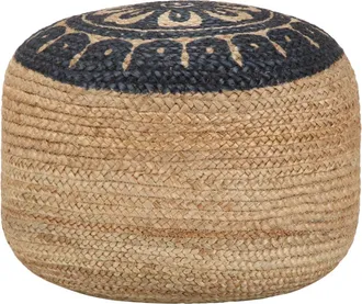 vidaXL Puf Hecho A Mano Azul 45x30 Cm Yute Vidaxl