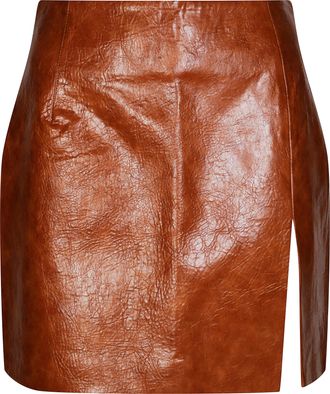 Andamane Textured Leather-Like Mini Skirt