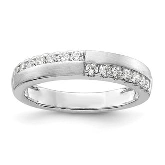 Diamond2Deal 14k White Gold Lab Grown Diamond Wedding Band Ring 0.4Ct Clarity- VS Color- G-H