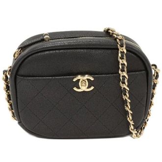 Chanel Tweedehands leren schoudertassen - Dames - Pre-owned - Zwart - Maat: ONE Size Leer