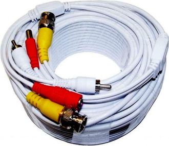 Trade Shop Trade Shop - Cavo Prolunga Audio Video Rca Bnc Da 50mt Per Dvr Telecamere Con Alimentazione