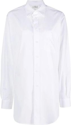 Maison Margiela Button-Up Shirt - Dames - Blouses & Shirts - Wit - Maat: 2XS Katoen