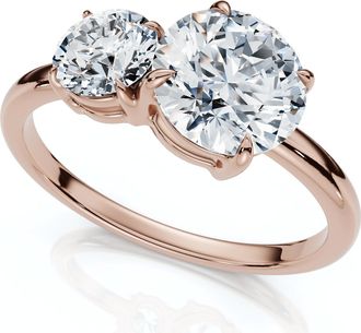 Pompeii3 1 1/2Ct Two Stone Toi Et Moi Diamond Ring 14k Gold or Pt Lab Grown