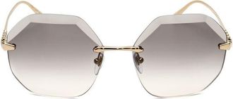 Bulgari Ladies Gold Tone Geometric Sunglasses 0BV6187K-278/2A-1