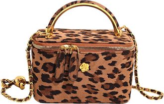 Generic Kexpery Leopard Pattern Faux Suede Handbag Large Crossbody Bag with Handle for Women Travel and Daily Use