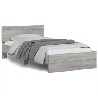 Berkfield Home Bed Frame without Mattress with Headboard Grey Sonoma 100x200 cm