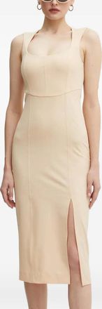 Patrizia Pepe Abito midi con scollo quadrato - Toni neutri