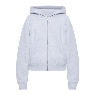 Sporty & Rich Sudadera con cremallera y logo bordado Serif - Sweatshirts & Hoodies - Mujer - Gris - L