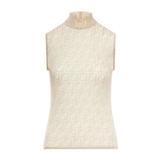 Fendi Tops, Dames, Wit, L, Sleeveless Top